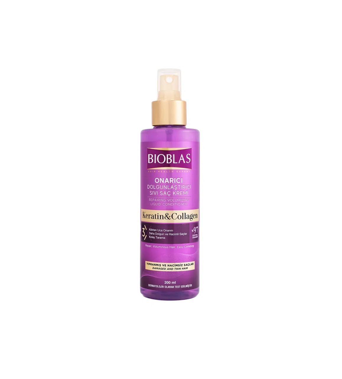 اسپری دوفاز مو بیوبلاس BIOBLAS مدل Keratin and Collagen