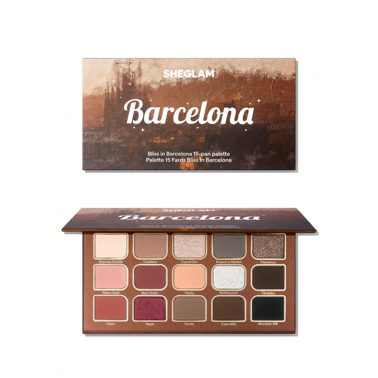 پالت سایه چشم 15 رنگ شیگلم مدل Bliss In Barcelona